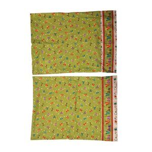 2 Homemade/Handmade Green Merry Christmas Gifts Pillowcases Excellent Condition